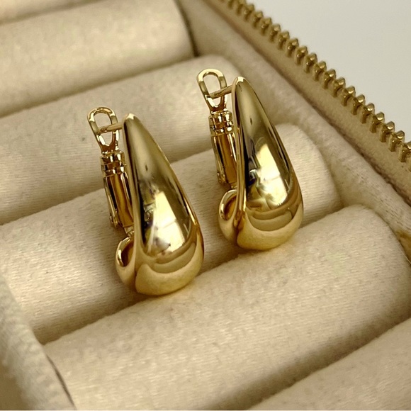 Drop Earrings 14k Gold Plated Modern Earrings - Picture 2 of 10